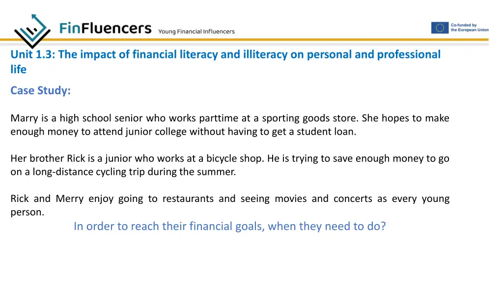 unit 1 3 the impact of financial literacy 4