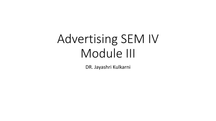 advertising sem iv module iii