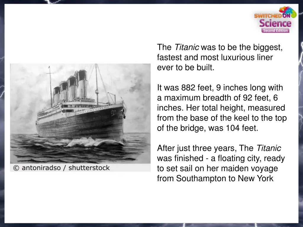 the titanic was to be the biggest fastest