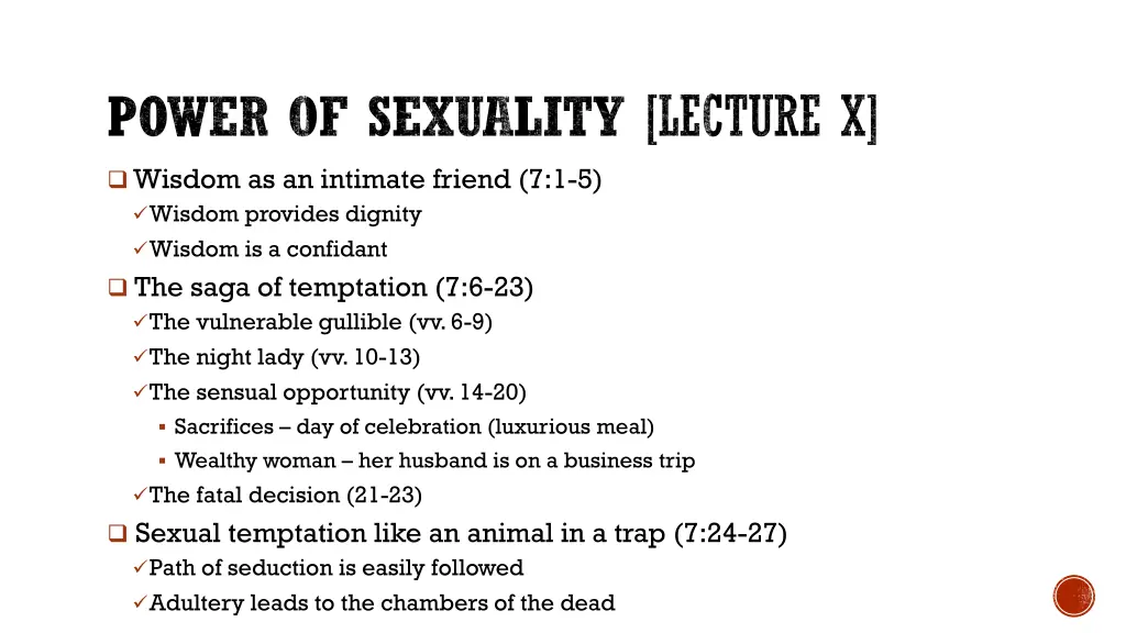 power of sexuality lecture x