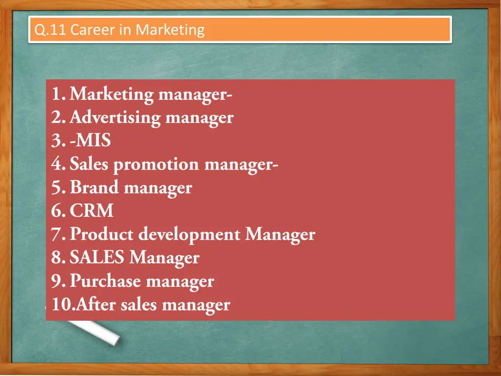 q 11 career in marketing