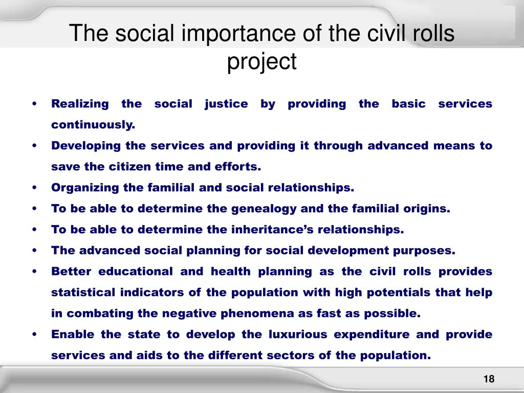 the social importance of the civil rolls project