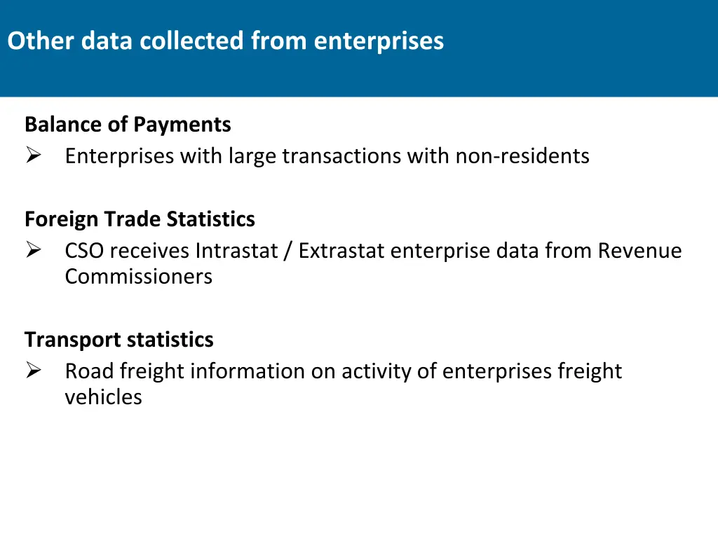 other data collected from enterprises