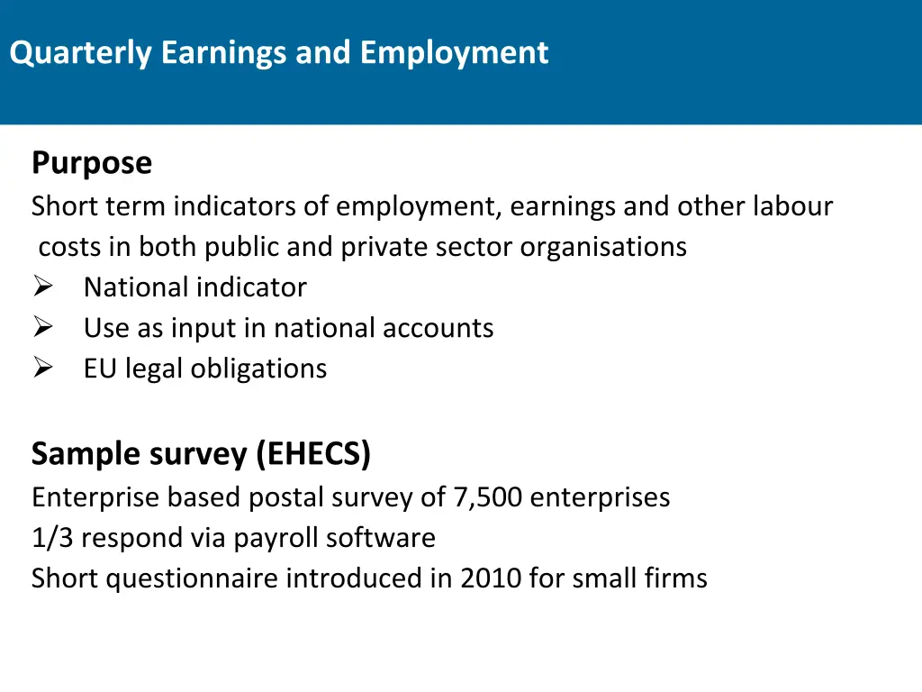 quarterly earnings and employment