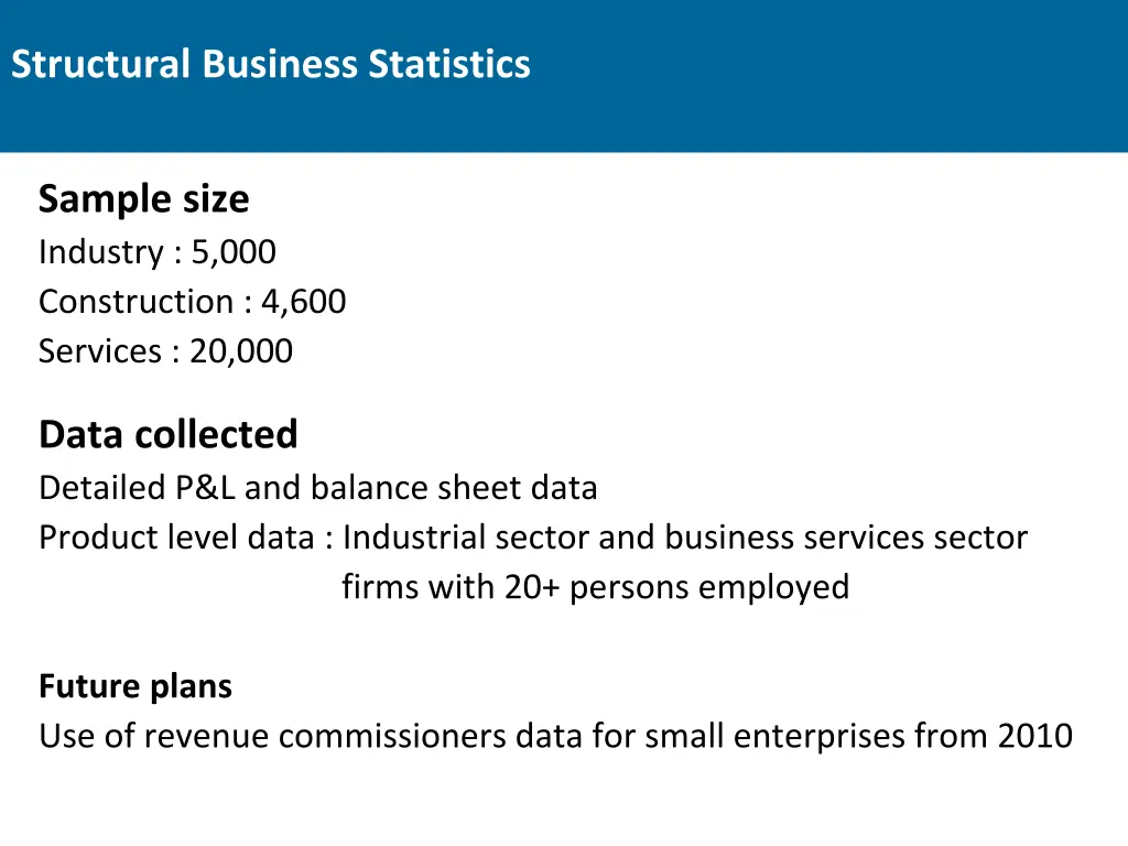 structural business statistics 1