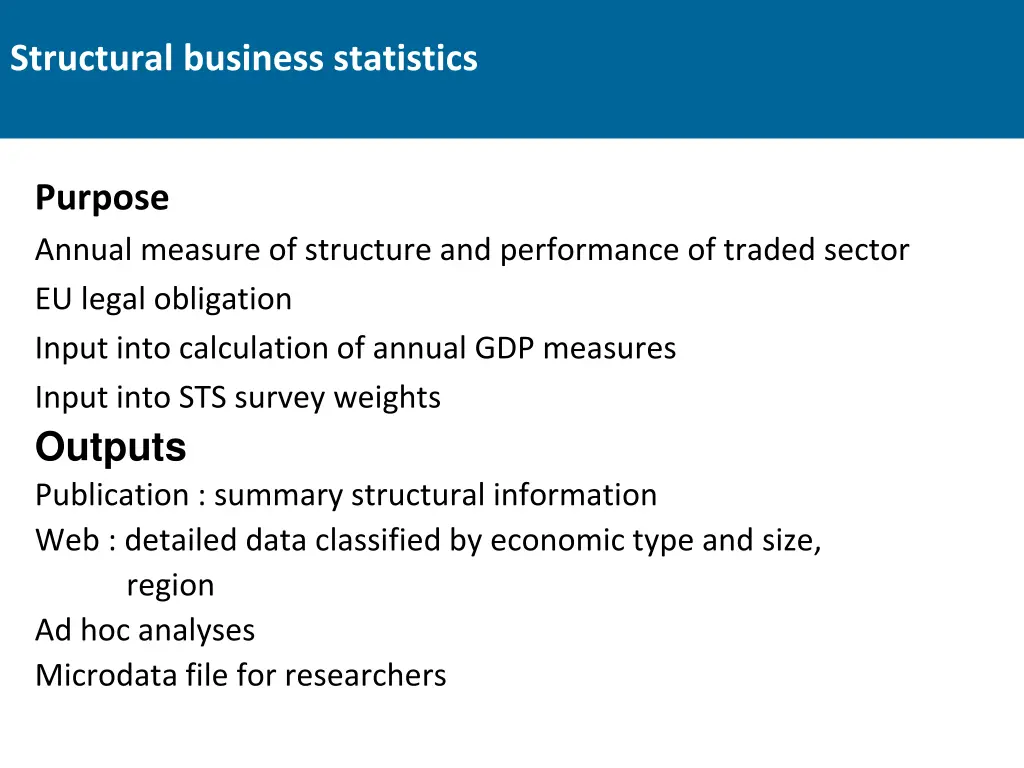 structural business statistics