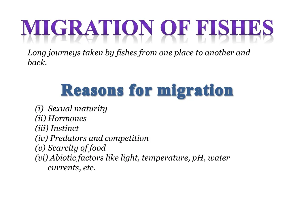 migration of fishes