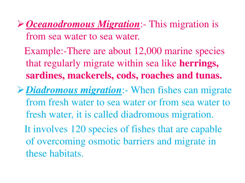 oceanodromous migration this migration is from