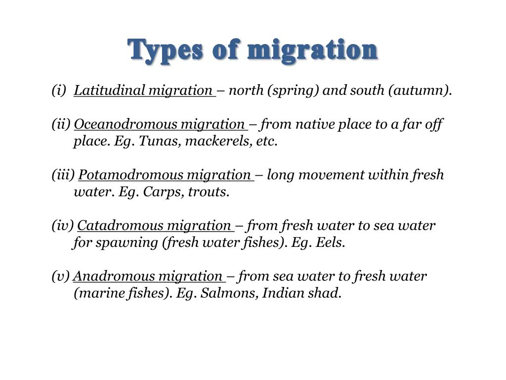 types of migration