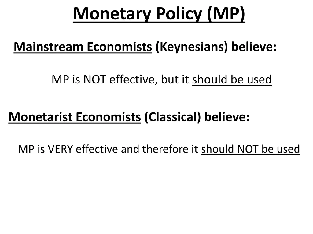 monetary policy mp