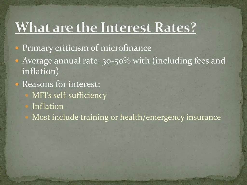 what are the interest rates