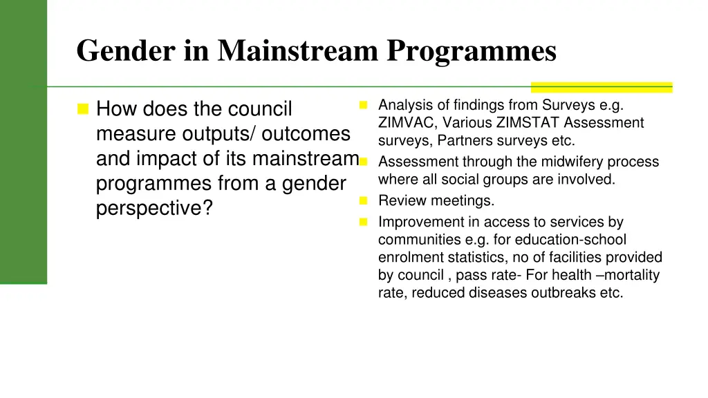 gender in mainstream programmes 2