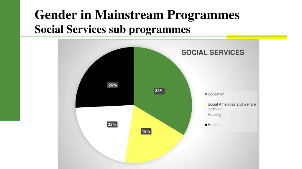 gender in mainstream programmes social services