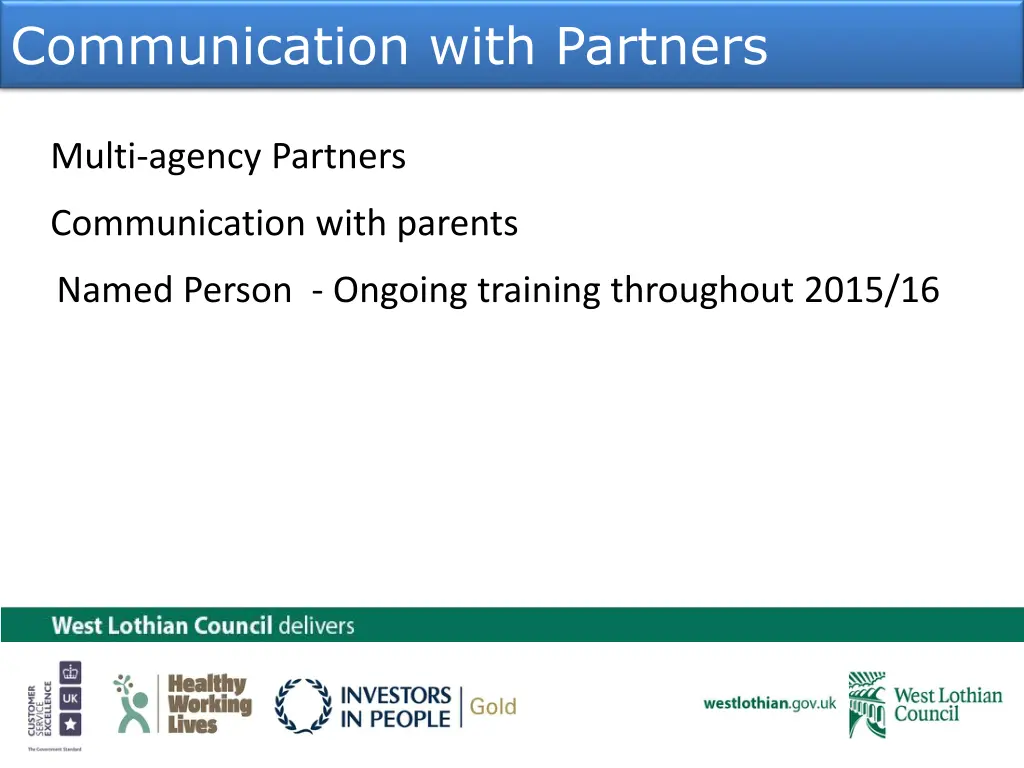 communication with partners