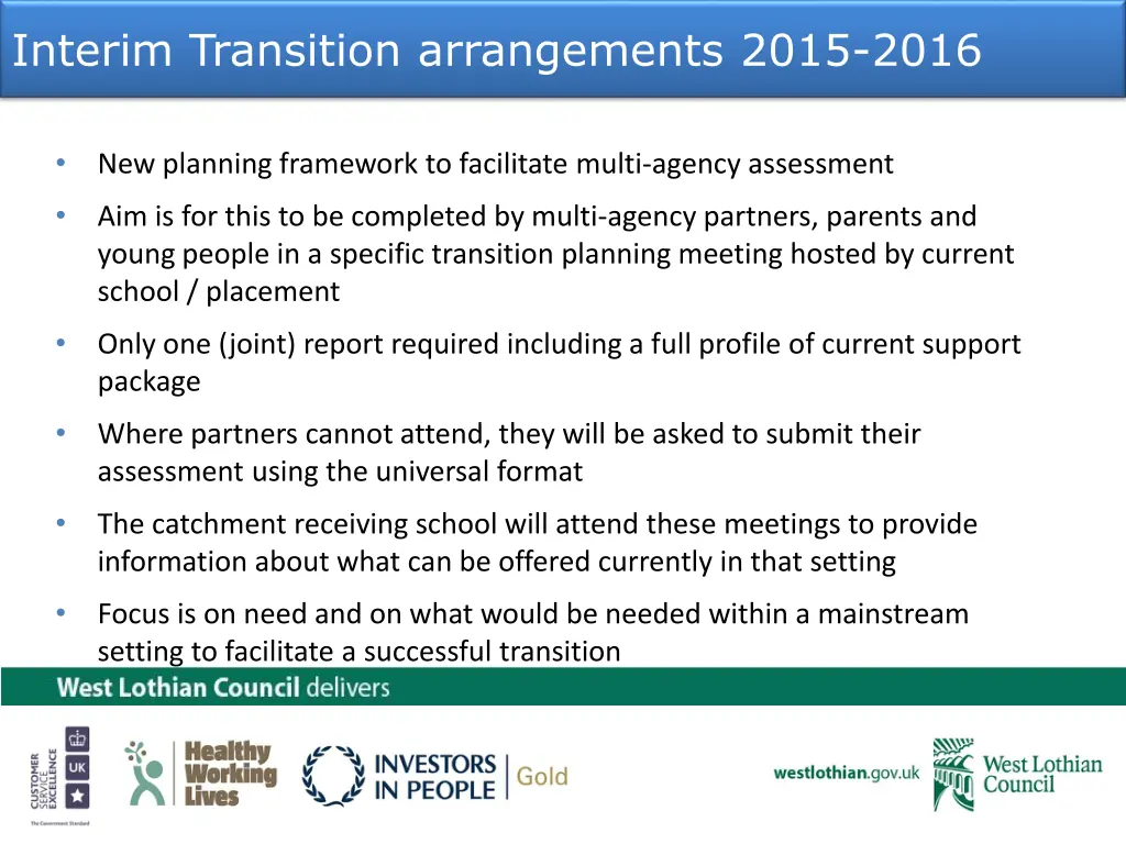 interim transition arrangements 2015 2016