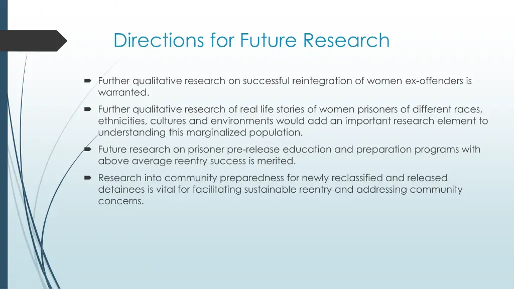 directions for future research