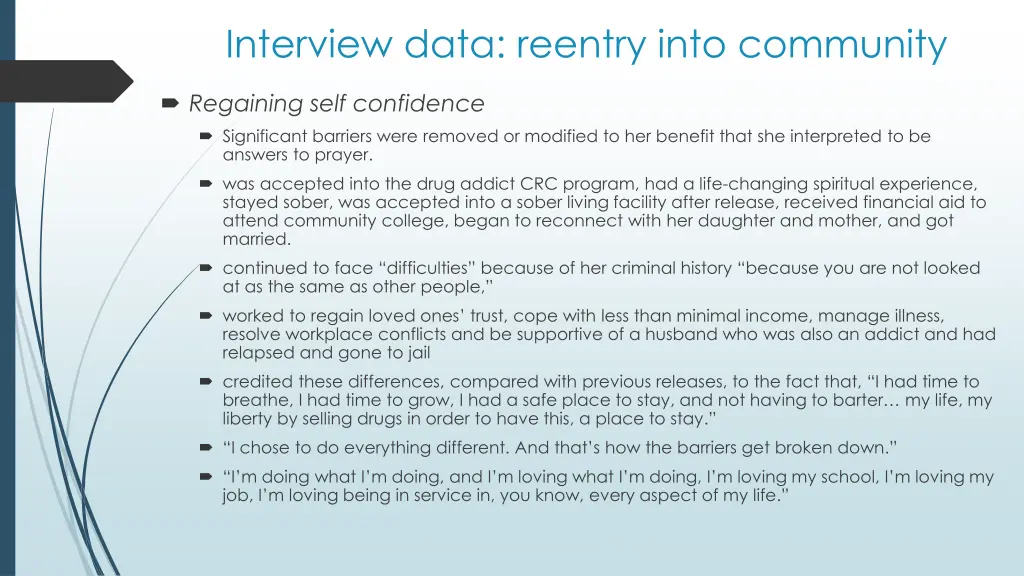 interview data reentry into community 1