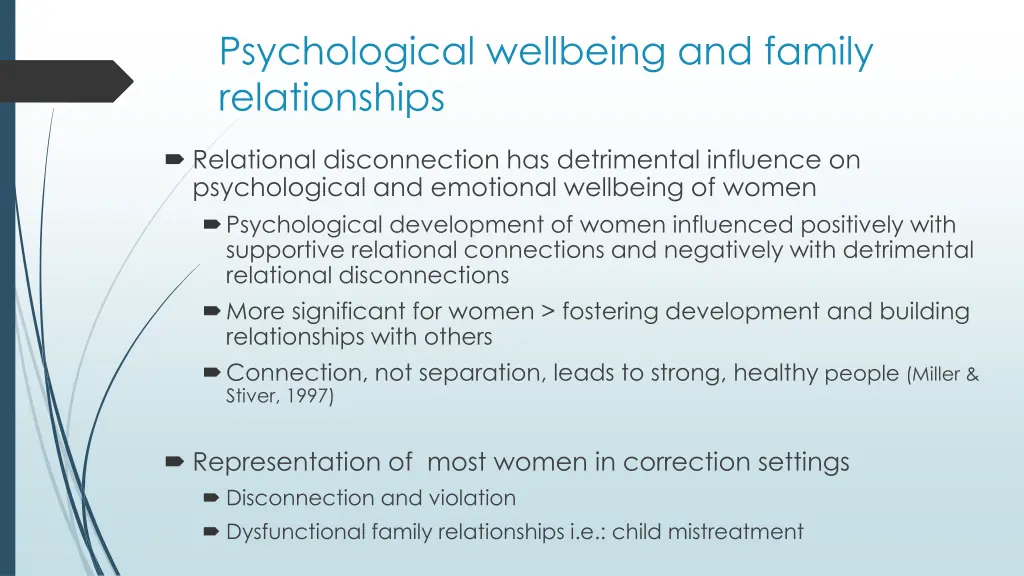 psychological wellbeing and family relationships