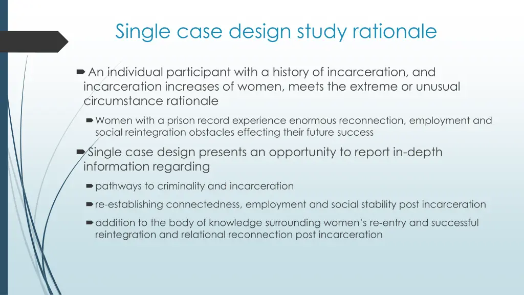 single case design study rationale