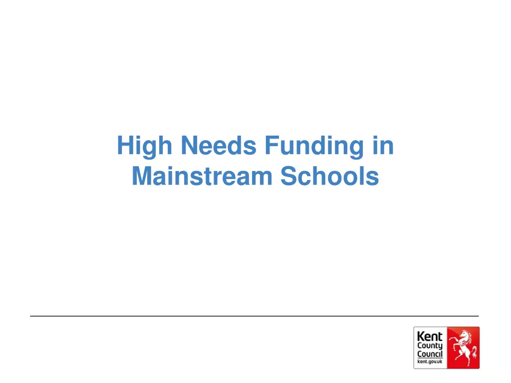 high needs funding in mainstream schools