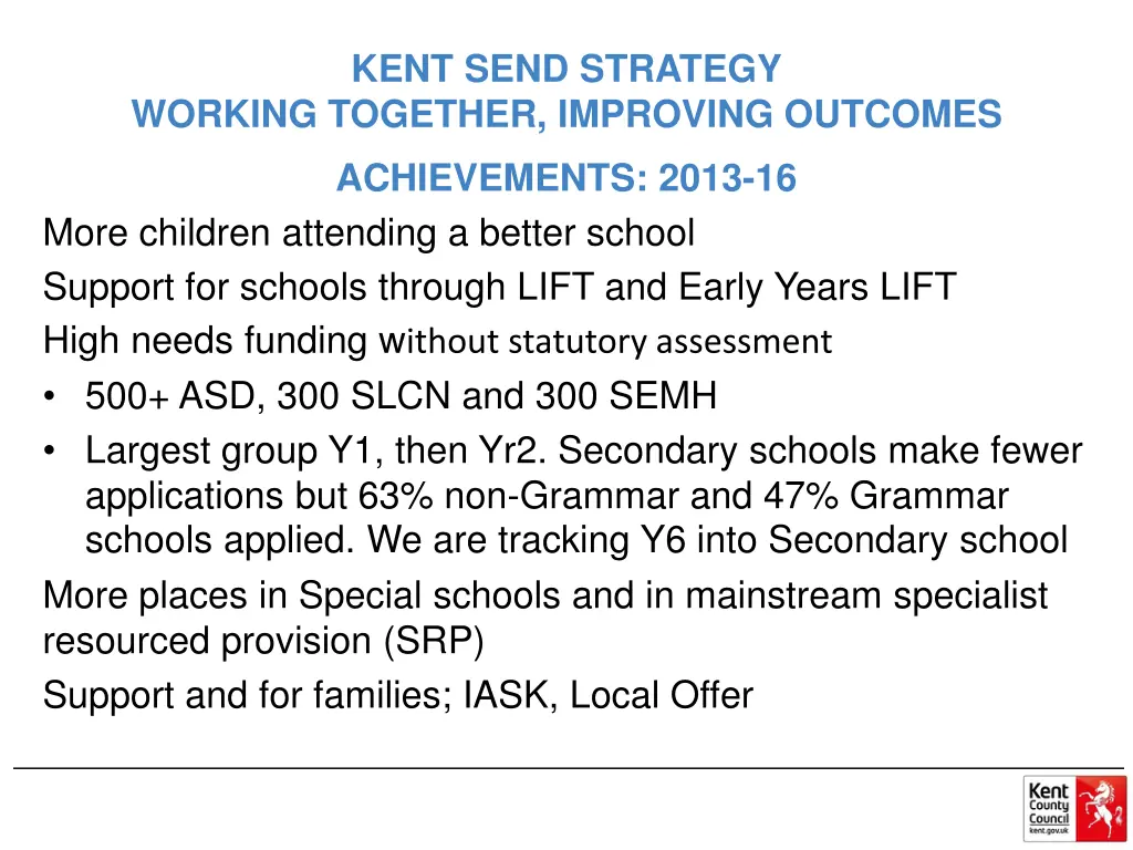 kent send strategy