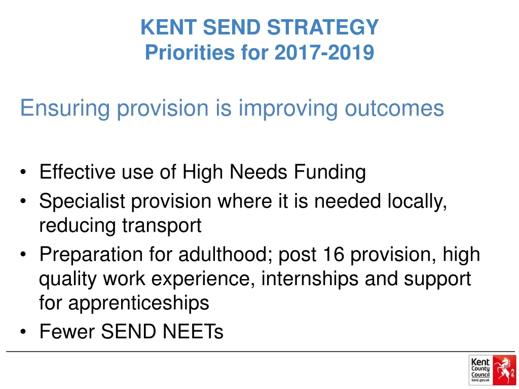 kent send strategy priorities for 2017 2019 1