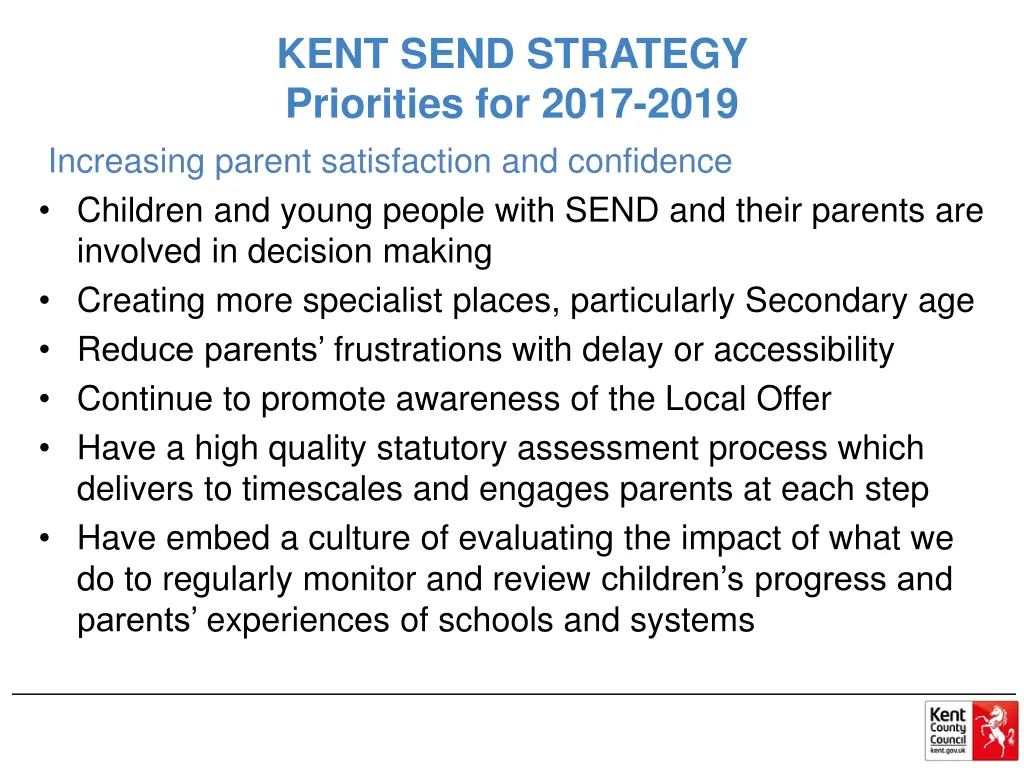 kent send strategy priorities for 2017 2019 2