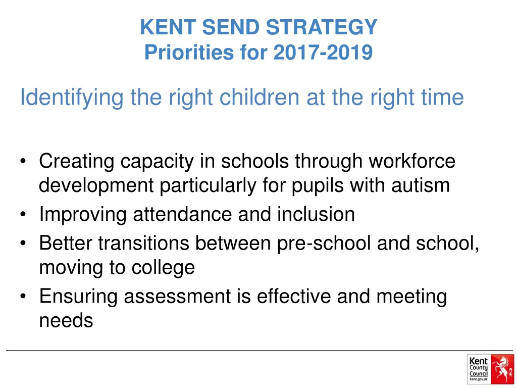 kent send strategy priorities for 2017 2019