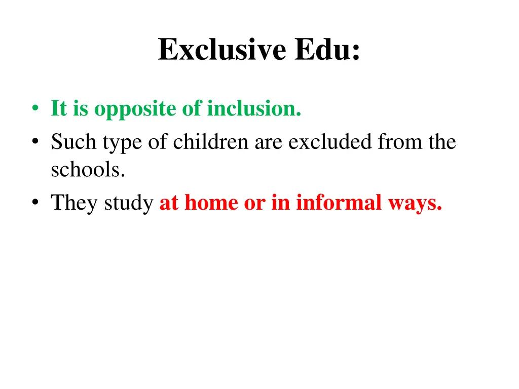 exclusive edu