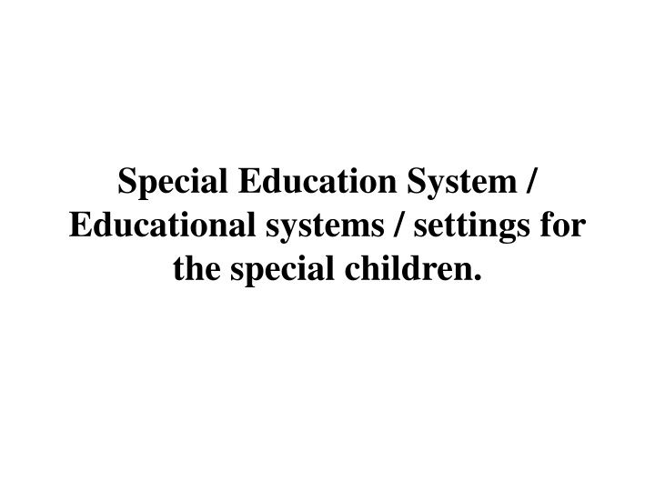 special education system educational systems