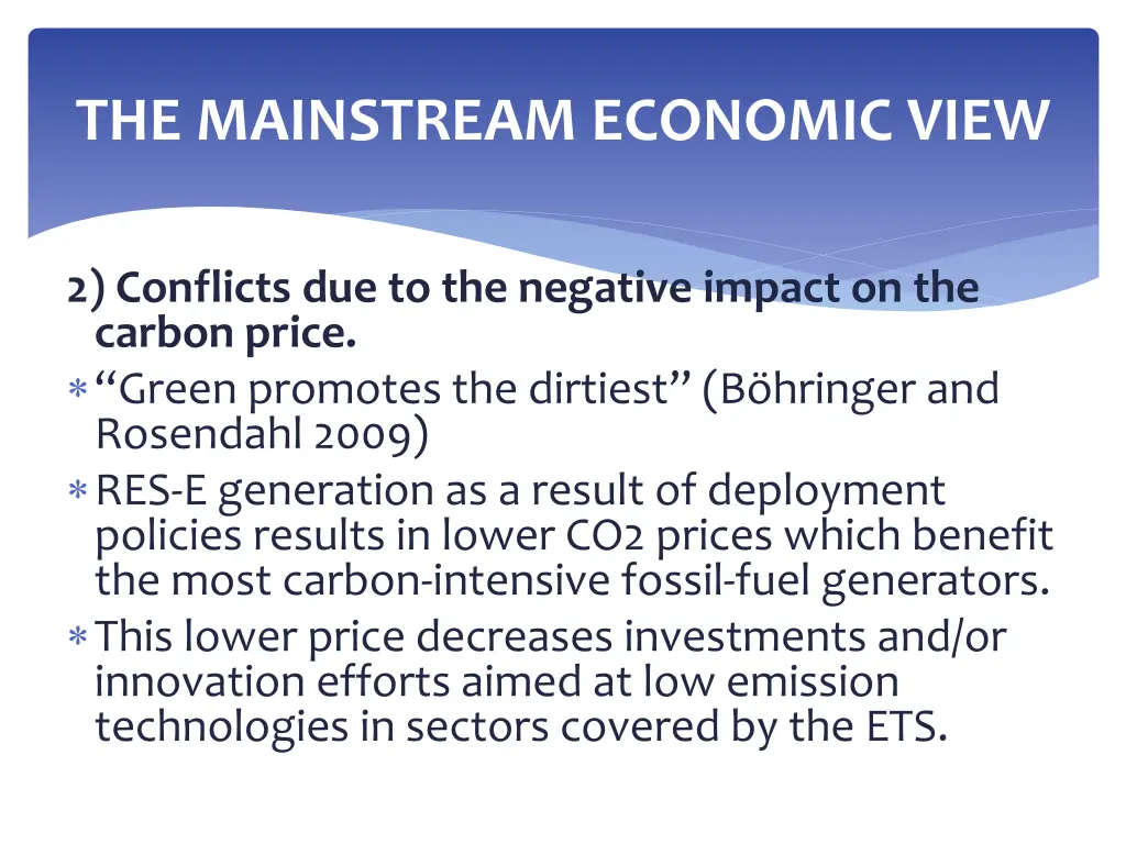 the mainstream economic view 1