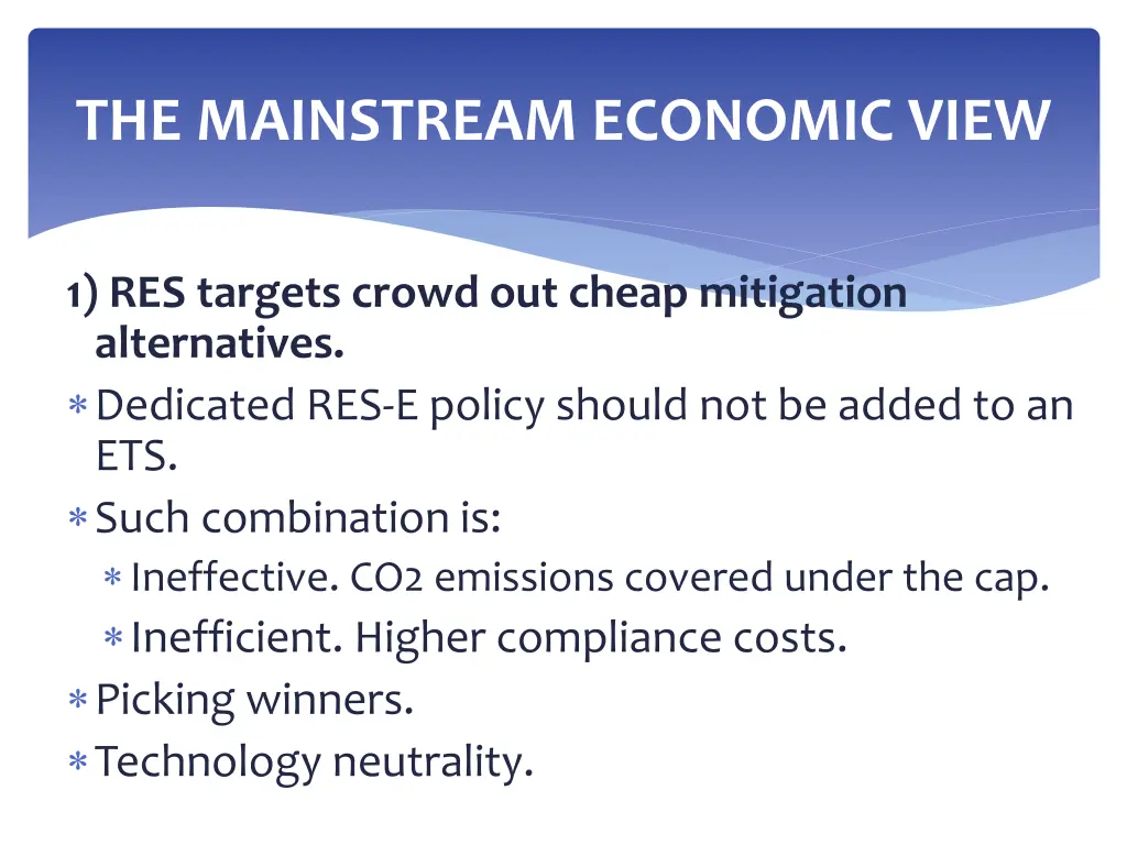 the mainstream economic view