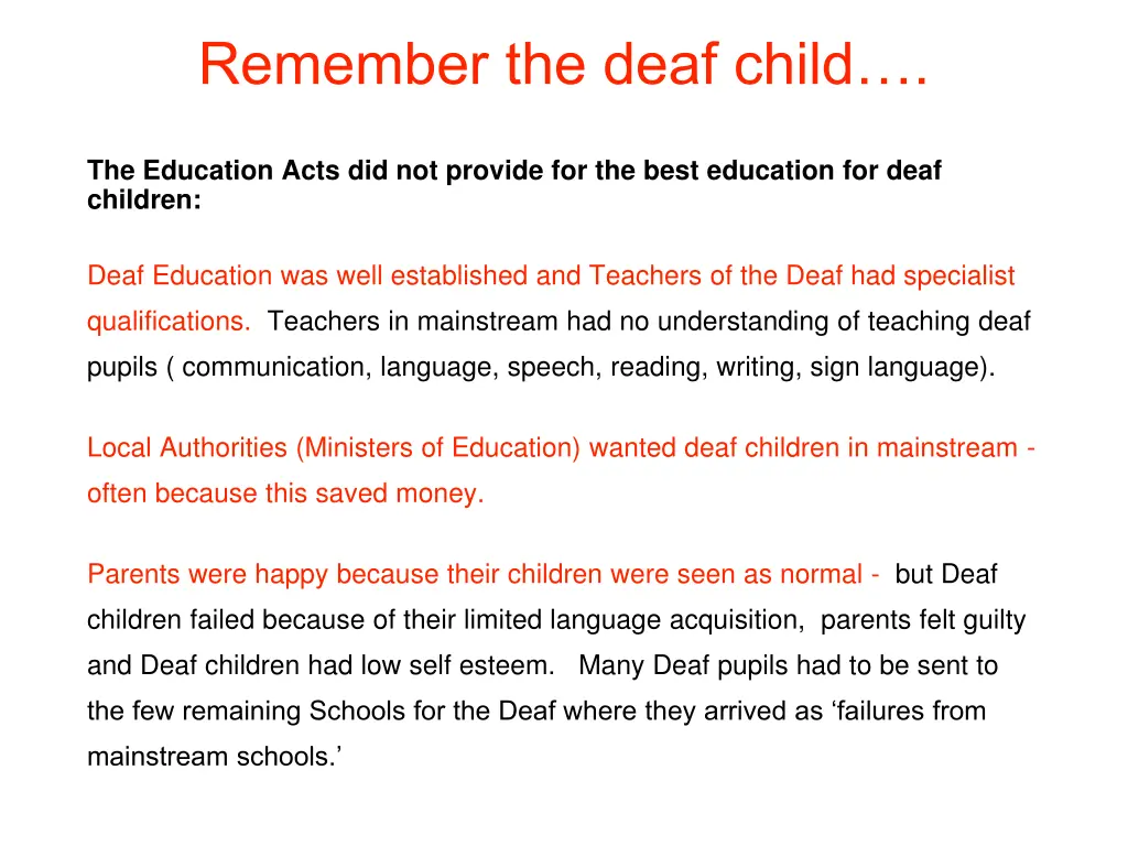 remember the deaf child 1