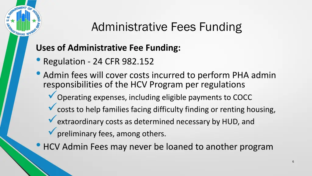 administrative fees funding 2