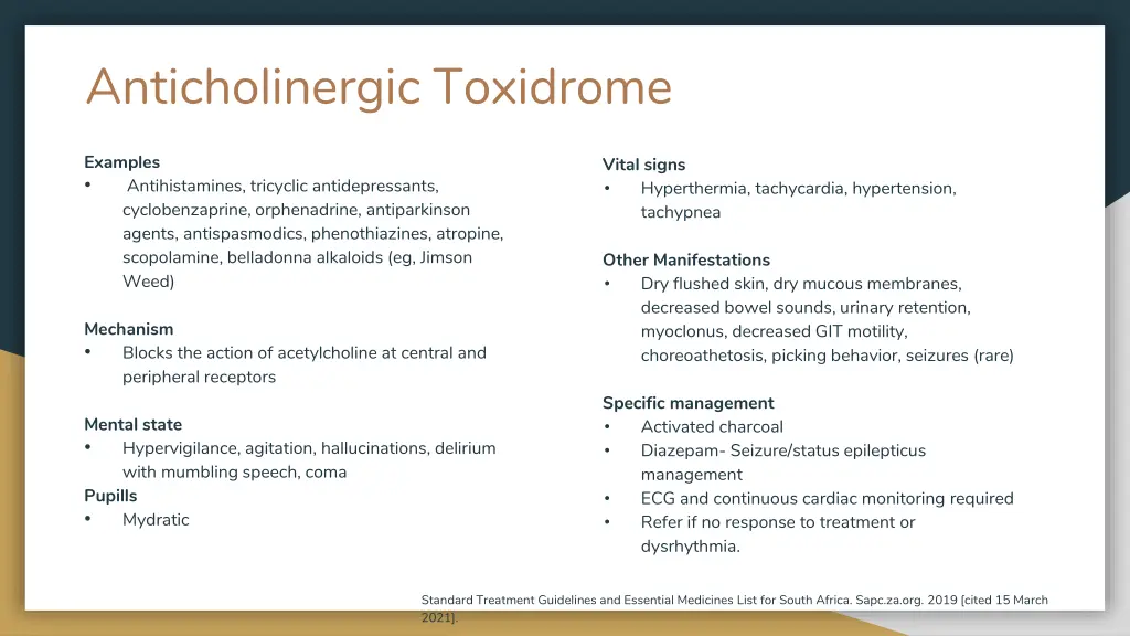 anticholinergic toxidrome