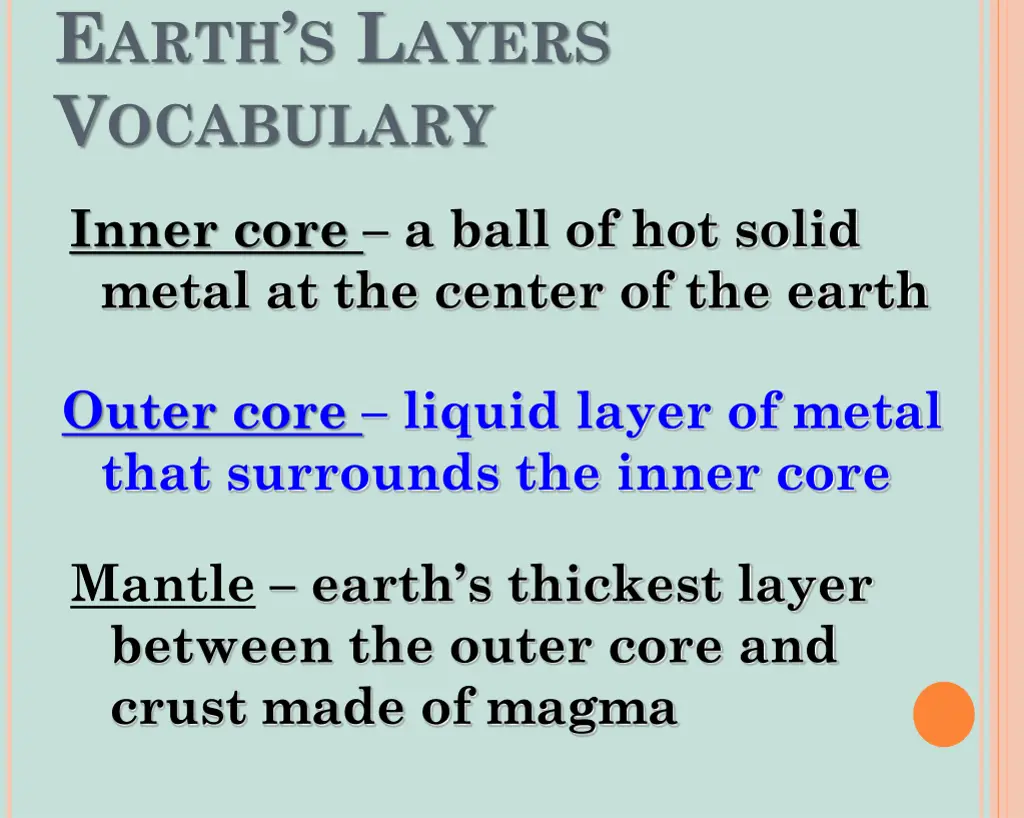 e arth s l ayers v ocabulary