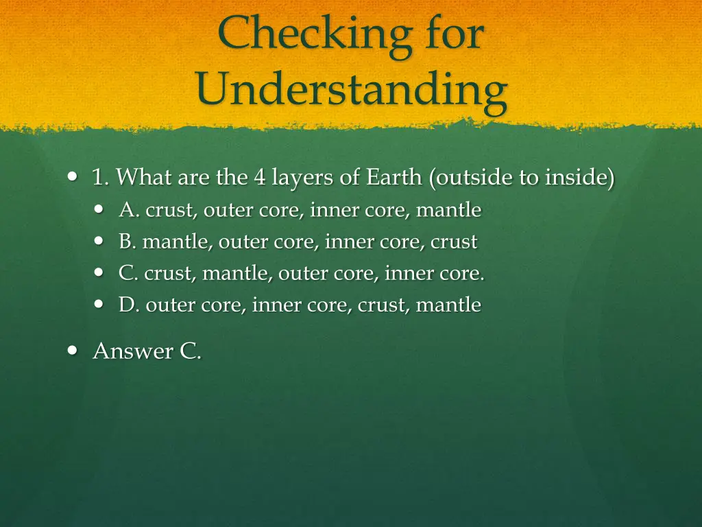 checking for understanding