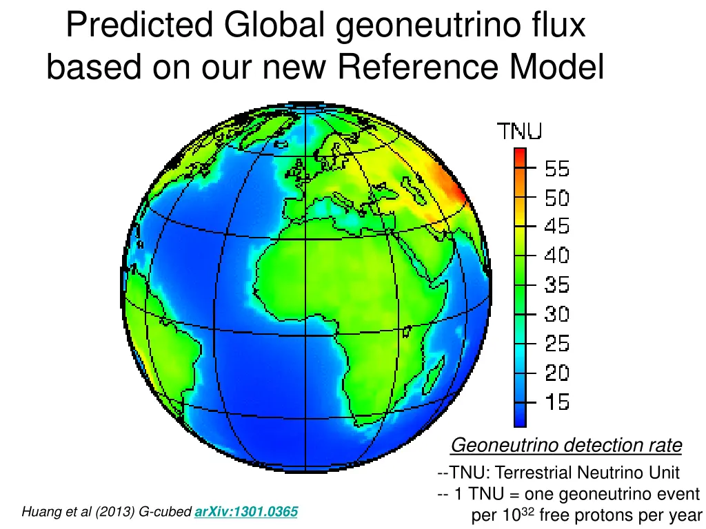 predicted global geoneutrino flux based