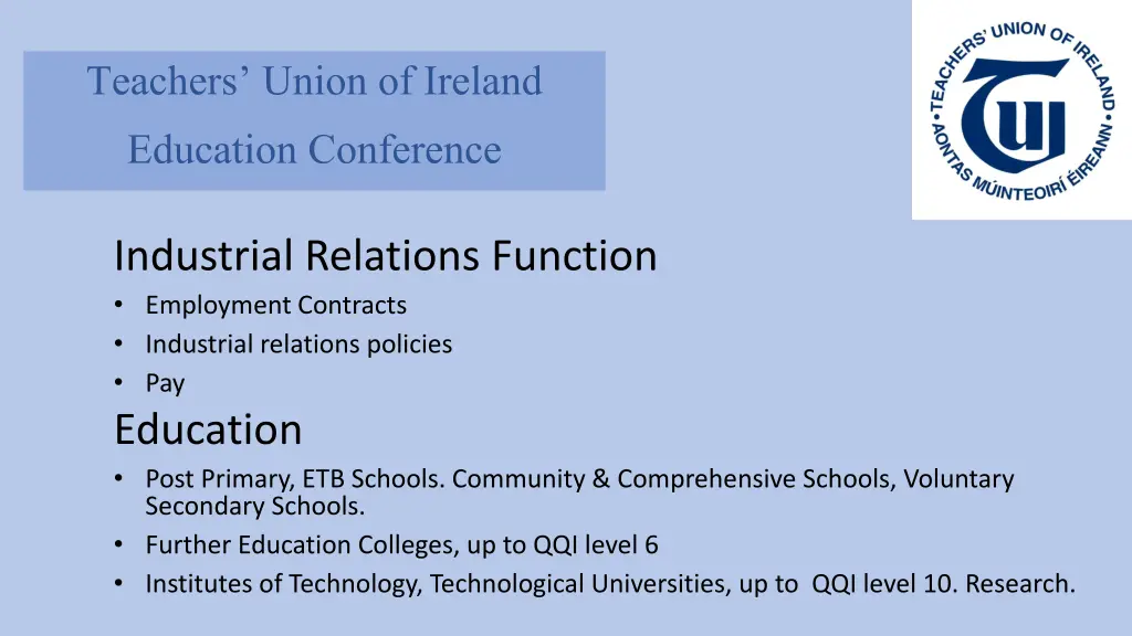 teachers union of ireland education conference 1