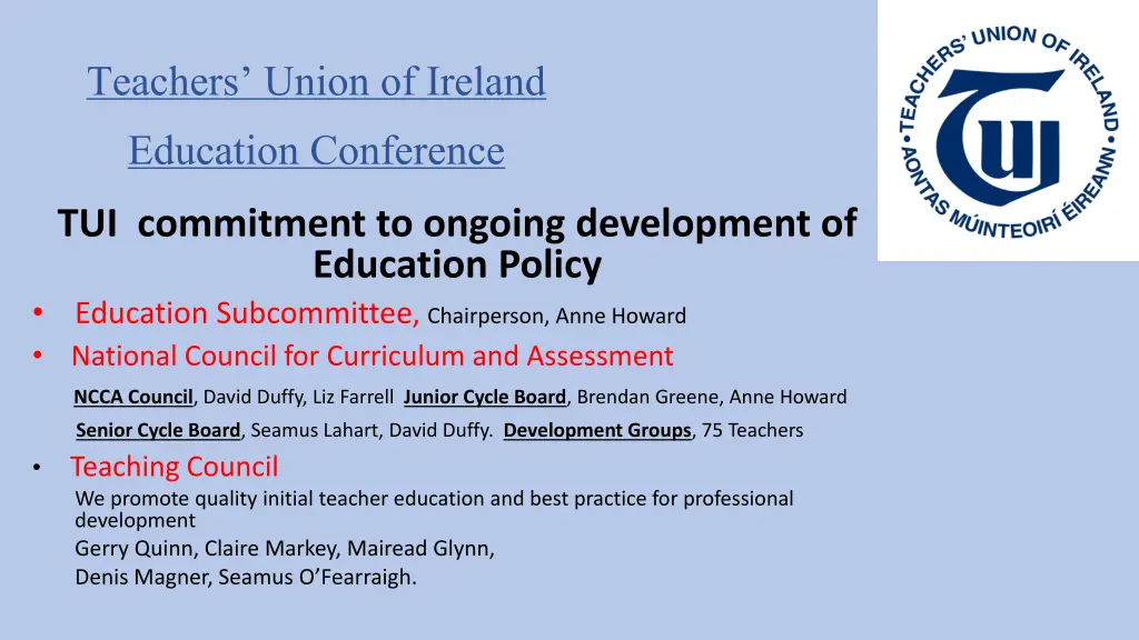 teachers union of ireland education conference 2