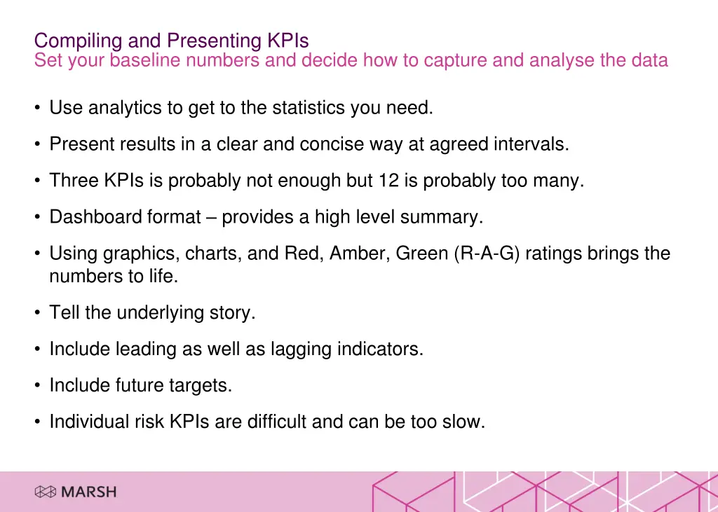 compiling and presenting kpis set your baseline