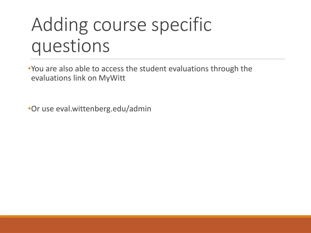 adding course specific questions