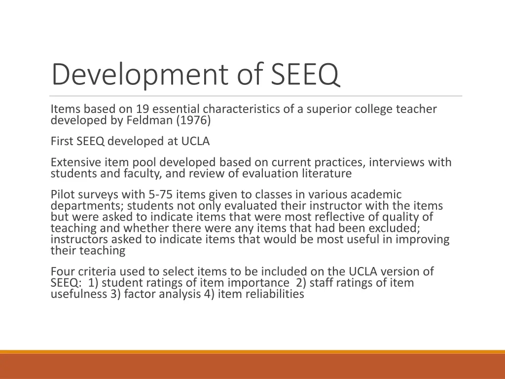 development of seeq