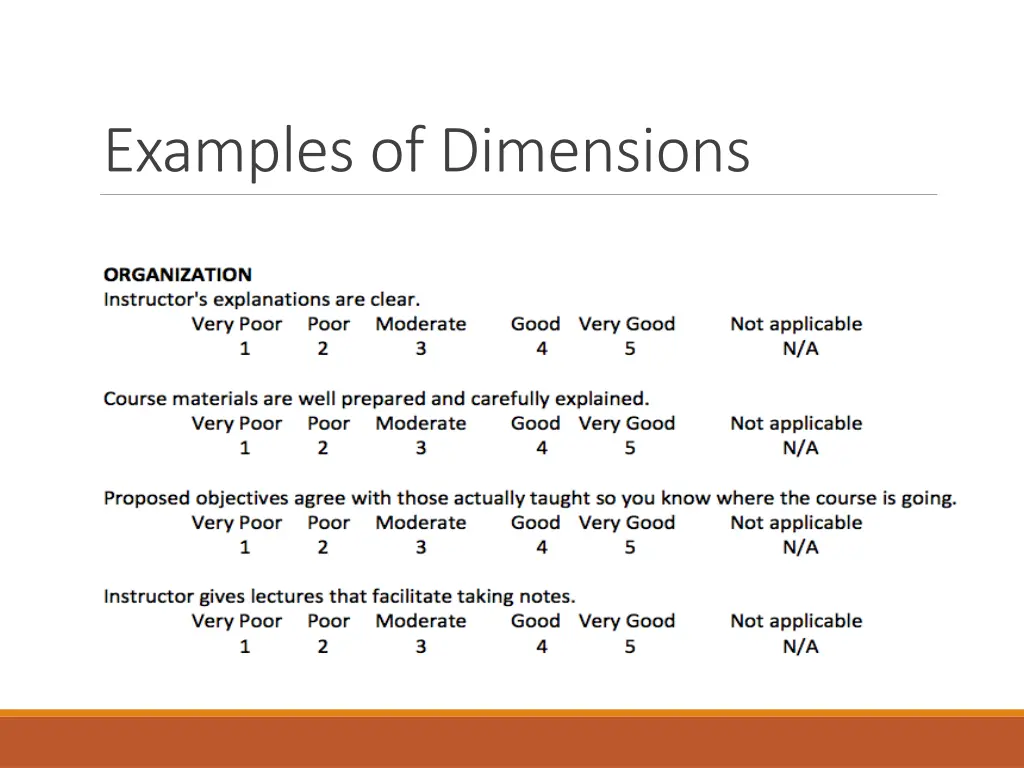 examples of dimensions