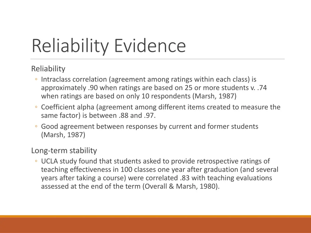 reliability evidence