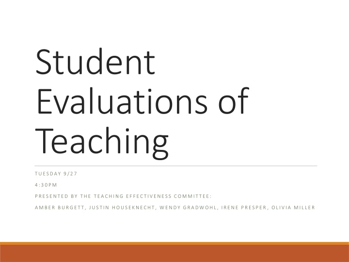 student evaluations of teaching