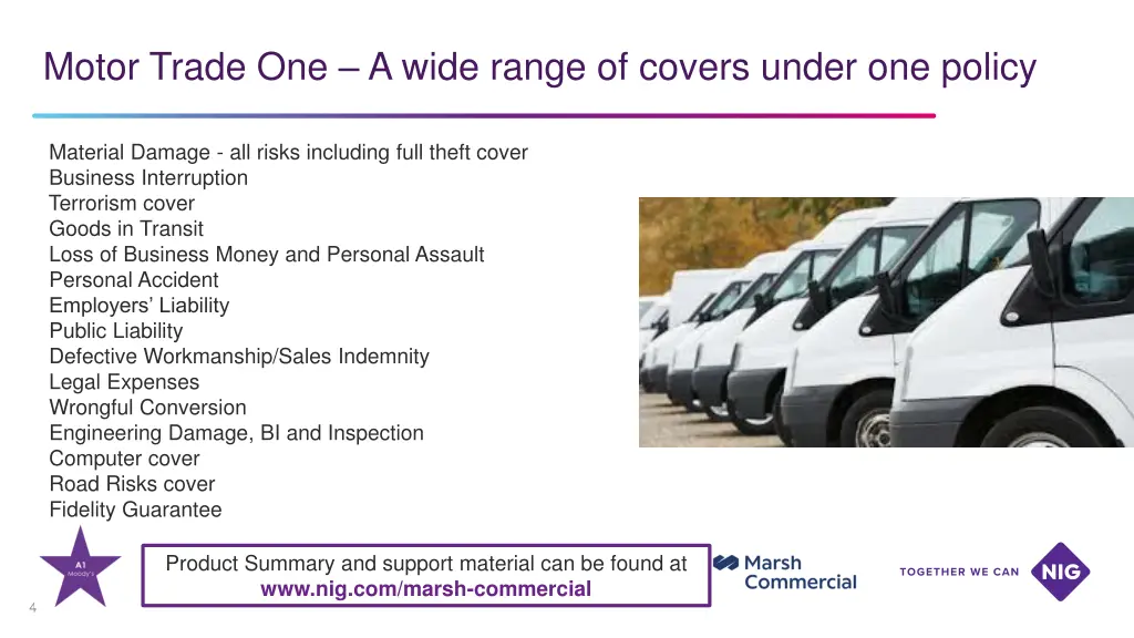 motor trade one a wide range of covers under