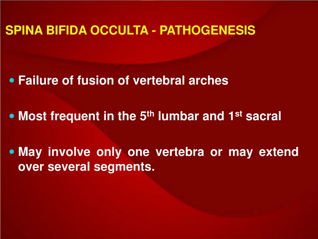 spina bifida occulta pathogenesis