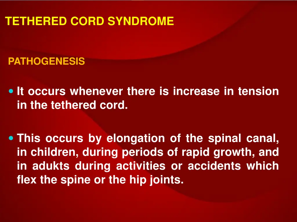 tethered cord syndrome 4