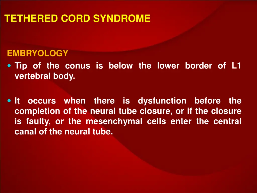 tethered cord syndrome